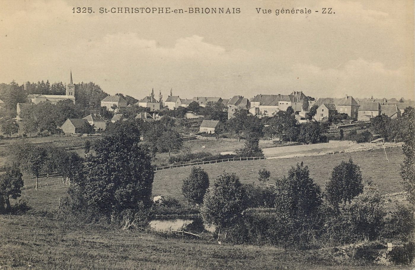 Saint-Christophe-en-Brionnais. Vue générale.