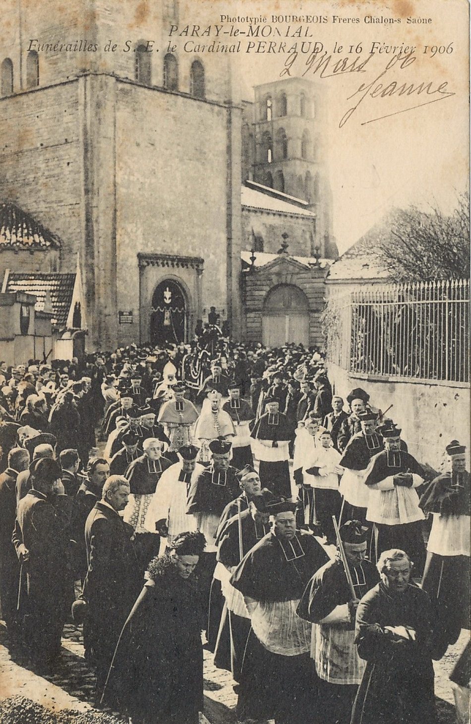 Paray-le-Monial. Funérailles de SE le cardinal Perraud, le 16 février 1906.