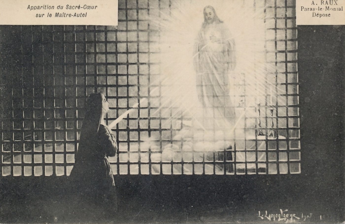 Paray-le-Monial. - Apparition du Sacré-Coeur sur le maitre autel.