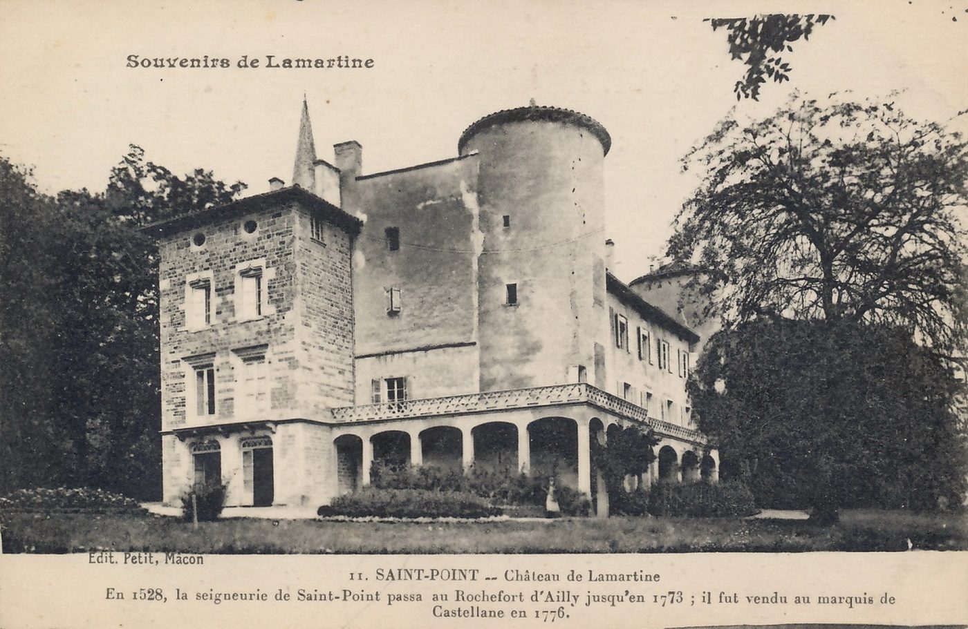 Souvenirs de Lamartine, 11 - Saint-Point. Château de Lamartine.