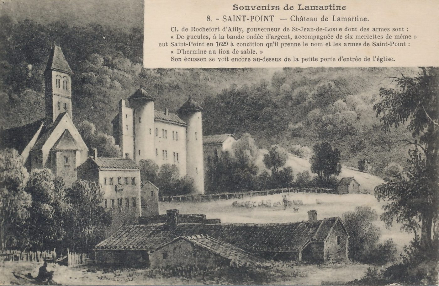 Souvenirs de Lamartine, 8 - Saint-Point. Château de Lamartine.