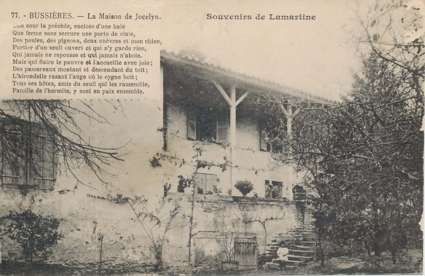 Souvenirs de Lamartine, 77 - Bussières. La maison de Jocelyn.