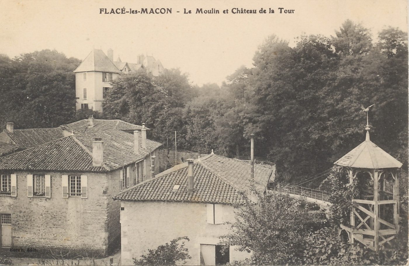 Flacé-lès-Mâcon. Le moulin et le château de la tour.