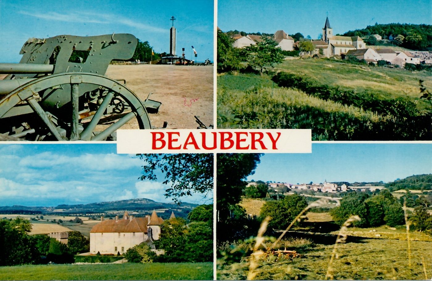 Beaubery.- Le bourg, le monument, le château de Corcheval, l'église.