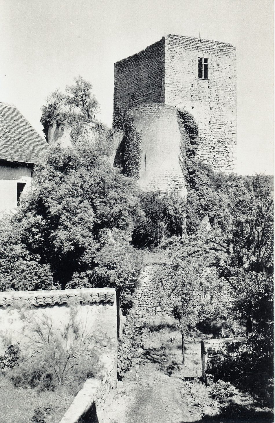Semur-en-Brionnais. Donjon carré et tours d'enceinte de l'ancien château fort où naquit saint Hugues, abbé de Cluny en 1024.