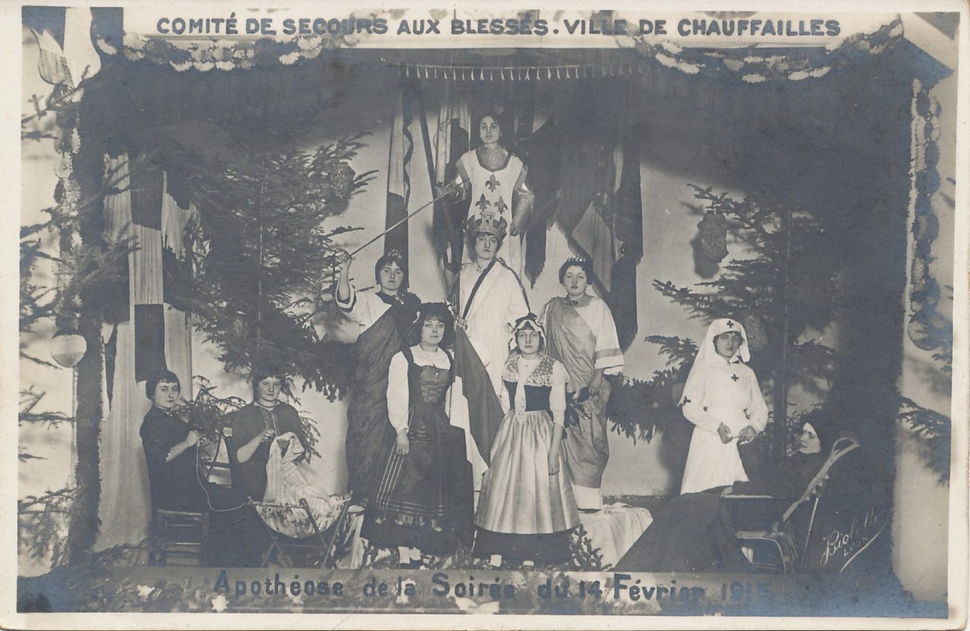 Comité de secours au blessés, ville de Chauffailles. Apothéose de la soirée du 14 février 1915.
