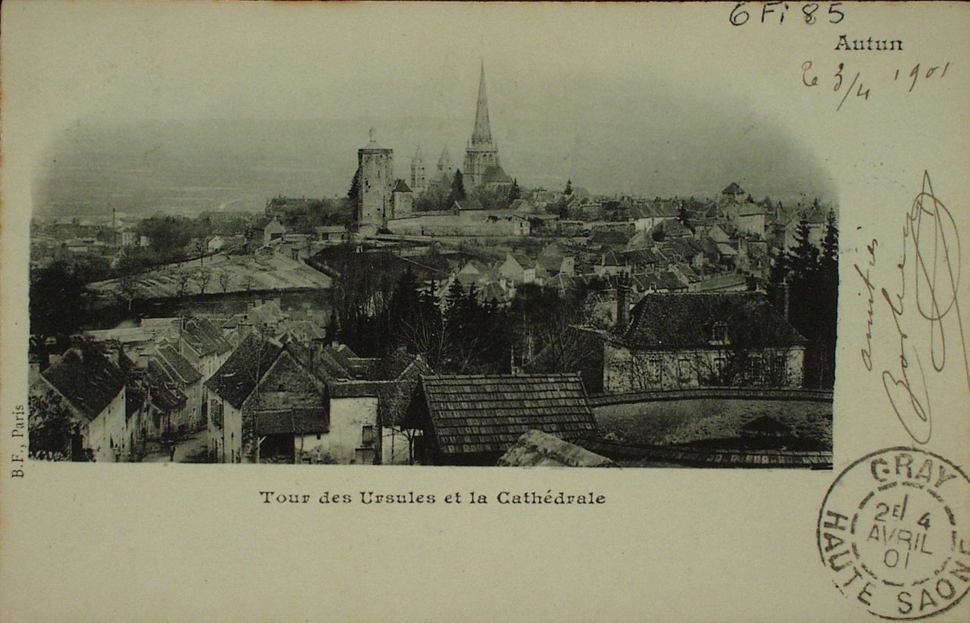 Autun, Tour des Ursules et la Cathédrale.