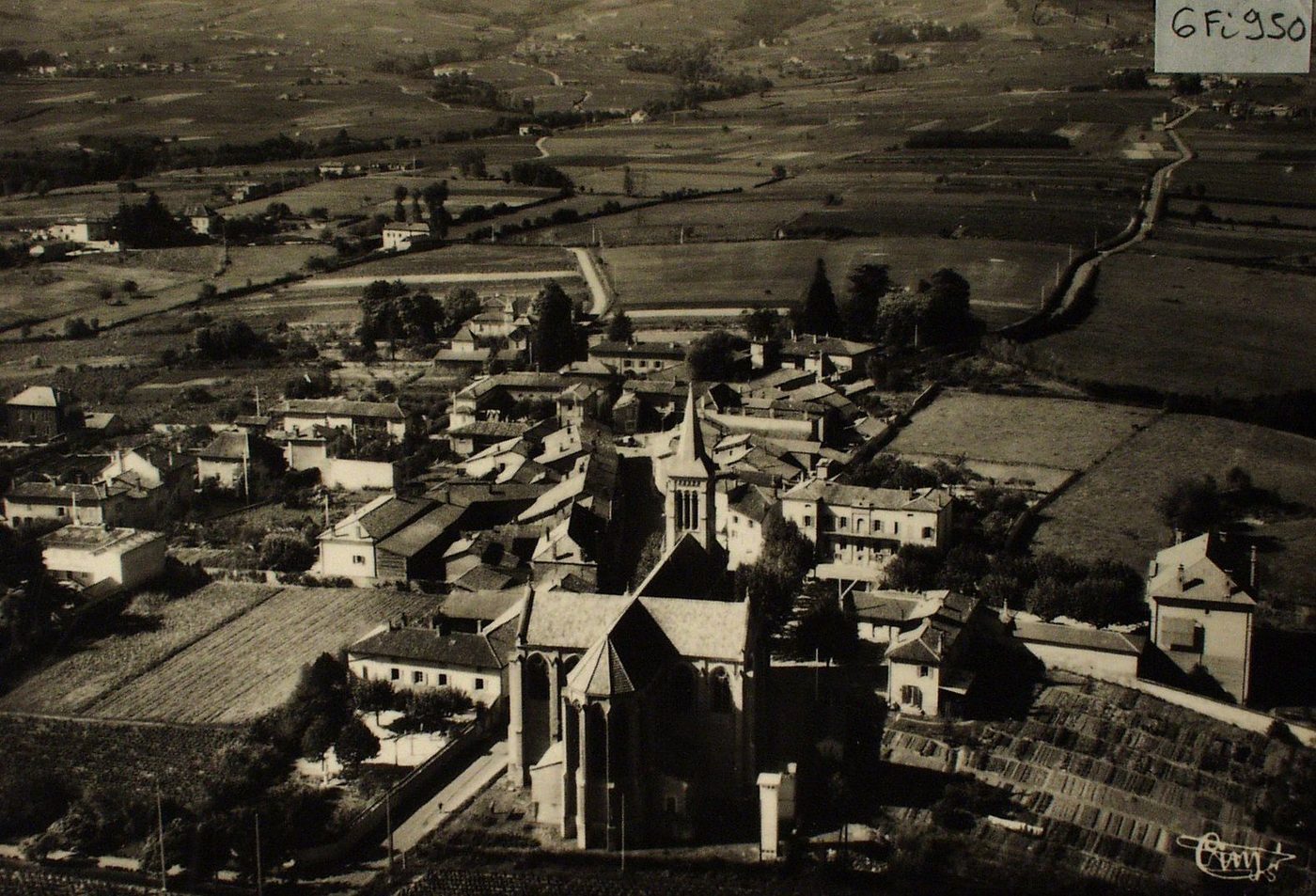 La Chapelle-de-Guinchay. Vue aérienne sur le Bourg et les Journets.