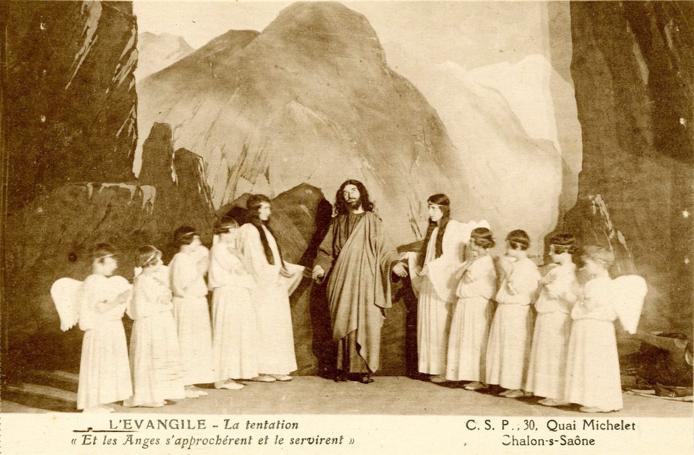CSP, 30 quai Michelet, Chalon-sur-Saône. L'Evangile, La tentation : Et les anges s'approchèrent et le servirent.