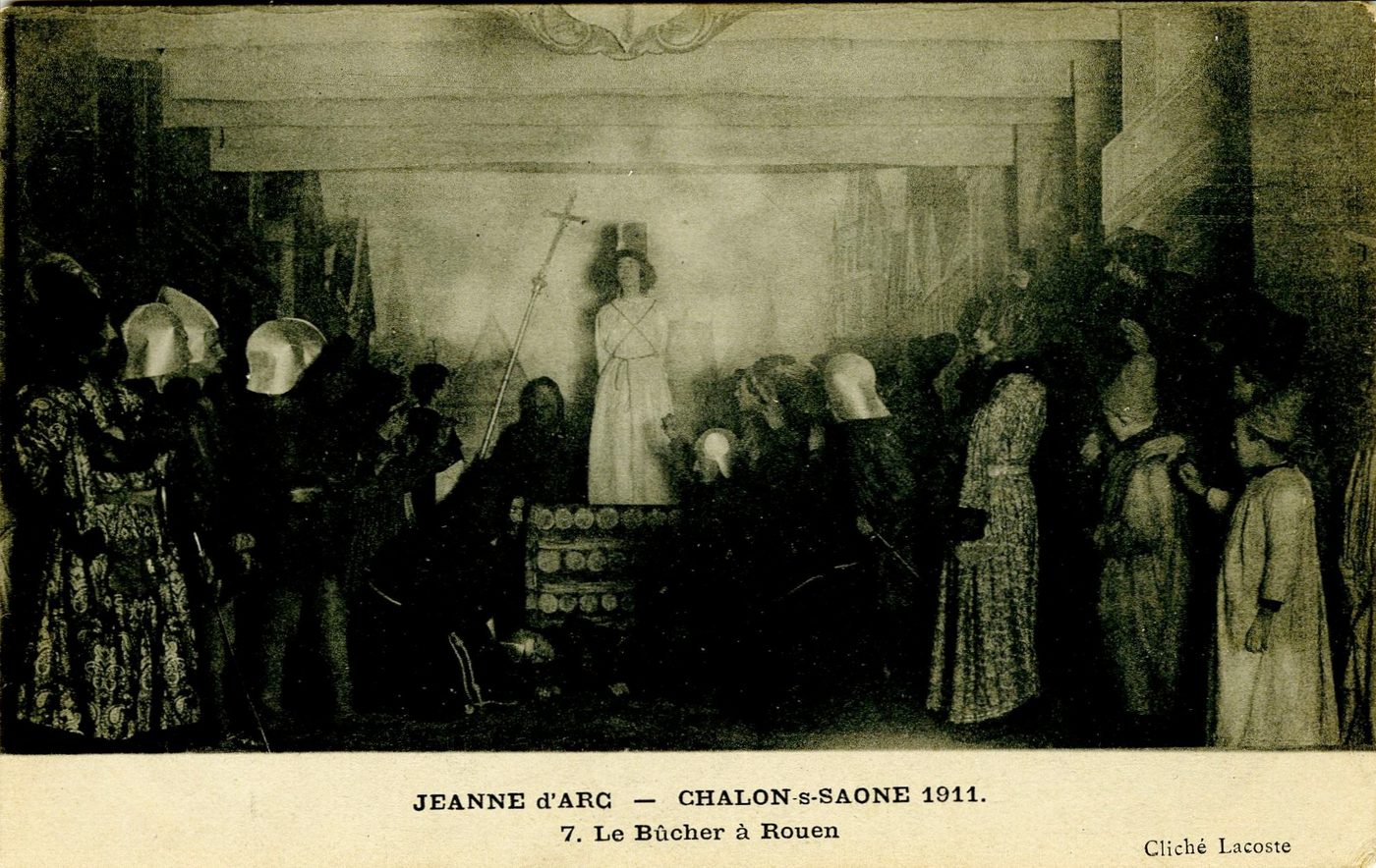 Chalon-sur-Saône 1911. Jeanne d'Arc, 7. Le bûcher à Rouen.