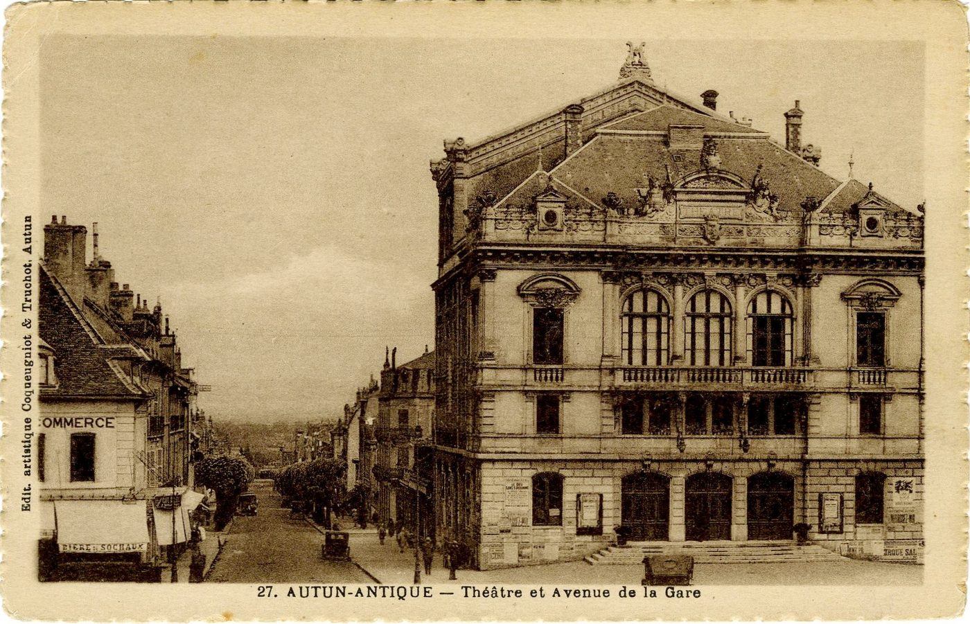 Autun. Théâtre et avenue de la gare.