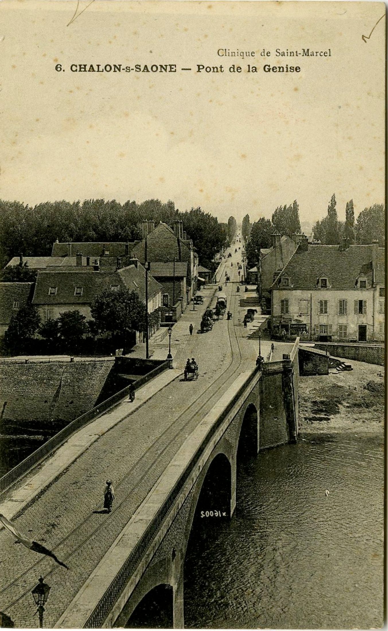 Chalon-sur-Saône. Pont de la Genise. Clinique de Saint-Marcel.