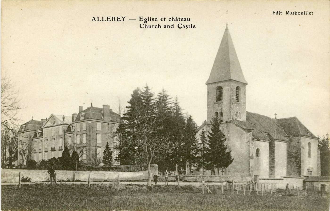 Allerey.- Eglise et château. Church and castle.