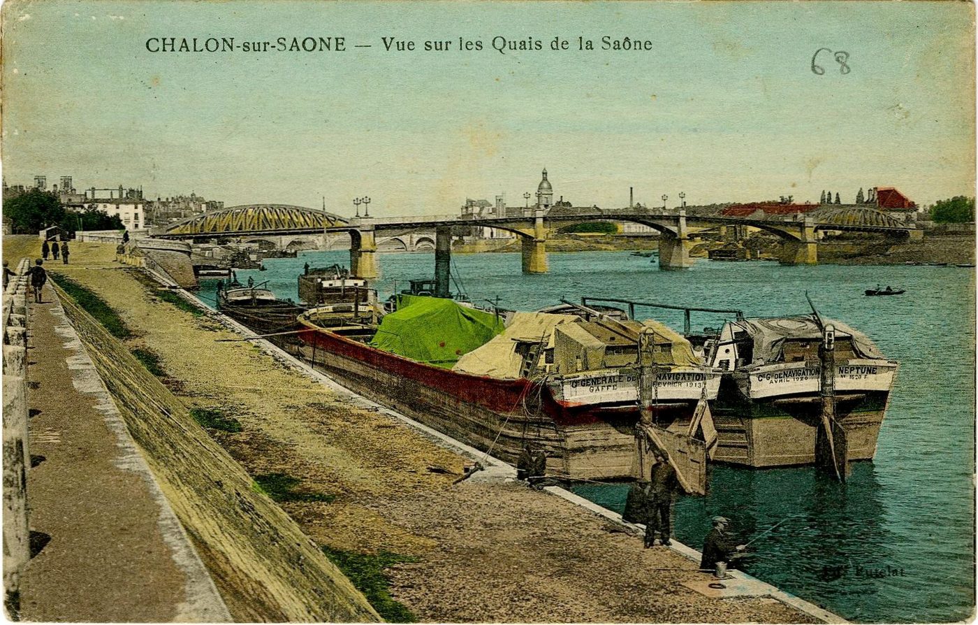 Chalon-sur-Saône. Vue sur les quais de la Saône.