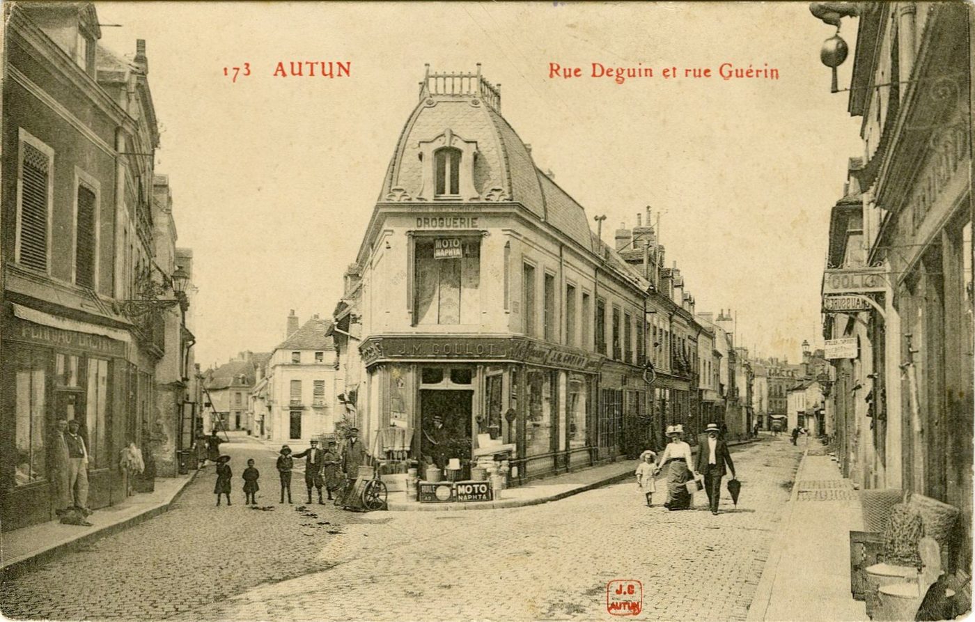 Autun. Rue Deguin et rue Guérin.