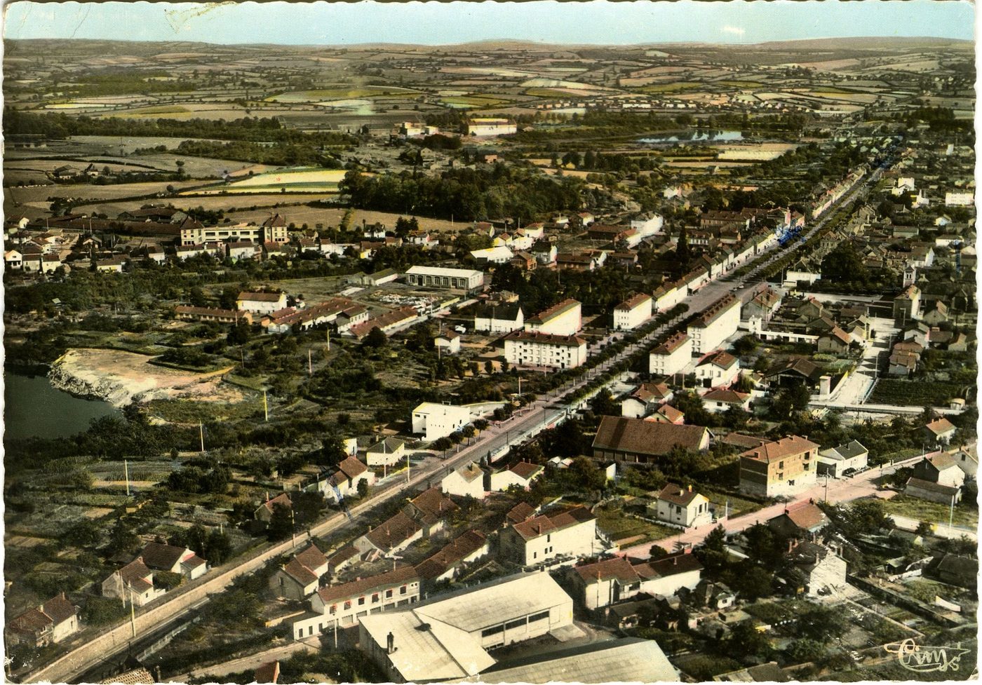 Montchanin-les-Mines. Vue générale aérienne.