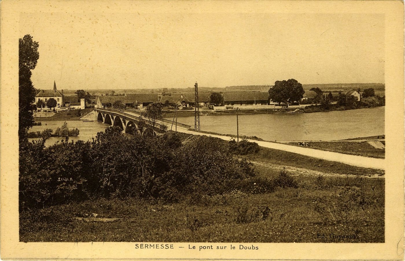 Sermesse. Le pont sur le Doubs.