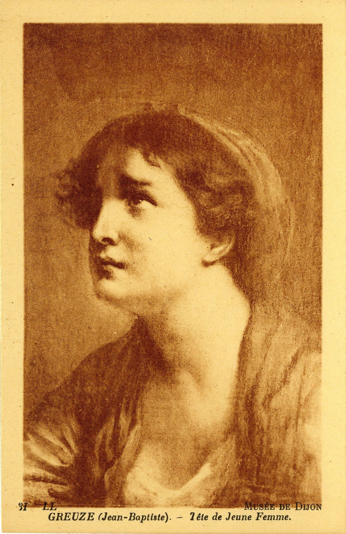 Greuze (Jean-Baptiste), Tête de jeune femme. Musée de Dijon.