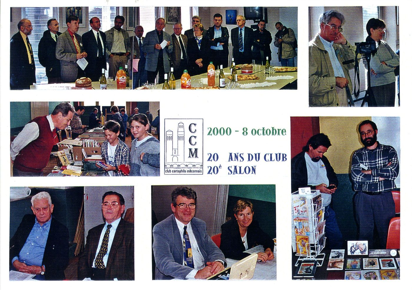 Mâcon. MJC Héritan,8 octobre 2000. Les 20 ans du Club cartophile mâconnais sont fêtés à l'occasion du 20e salon de la collection.