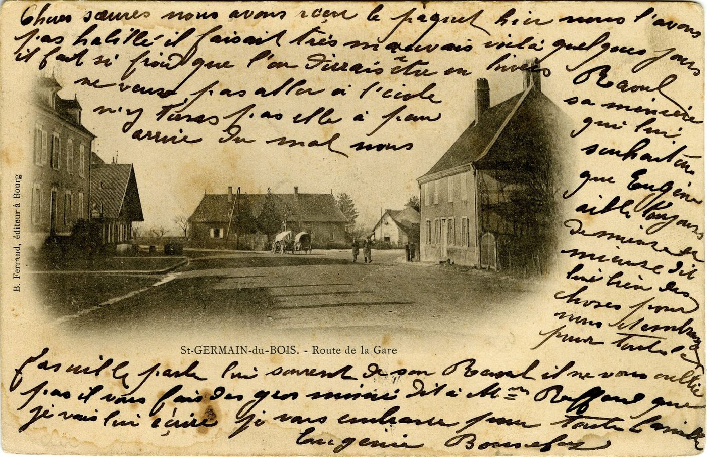 Saint-Germain-du-Bois. Route de la gare.