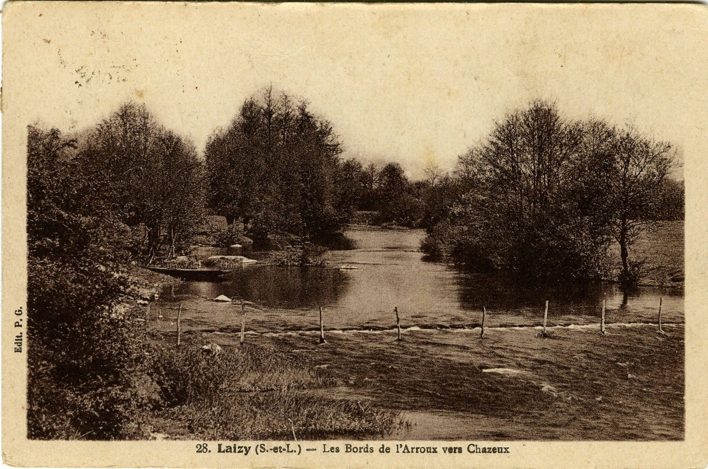 Laizy. Les bords de l'Arroux vers Chazeux.
