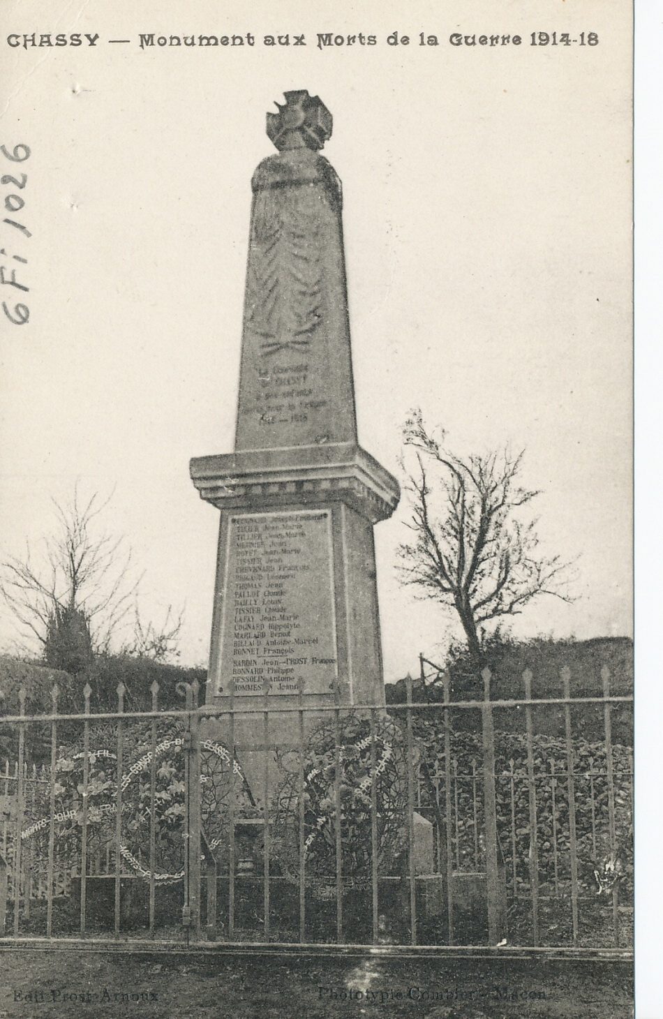Chassy. Monument aux morts de la guerre 1914-1918.