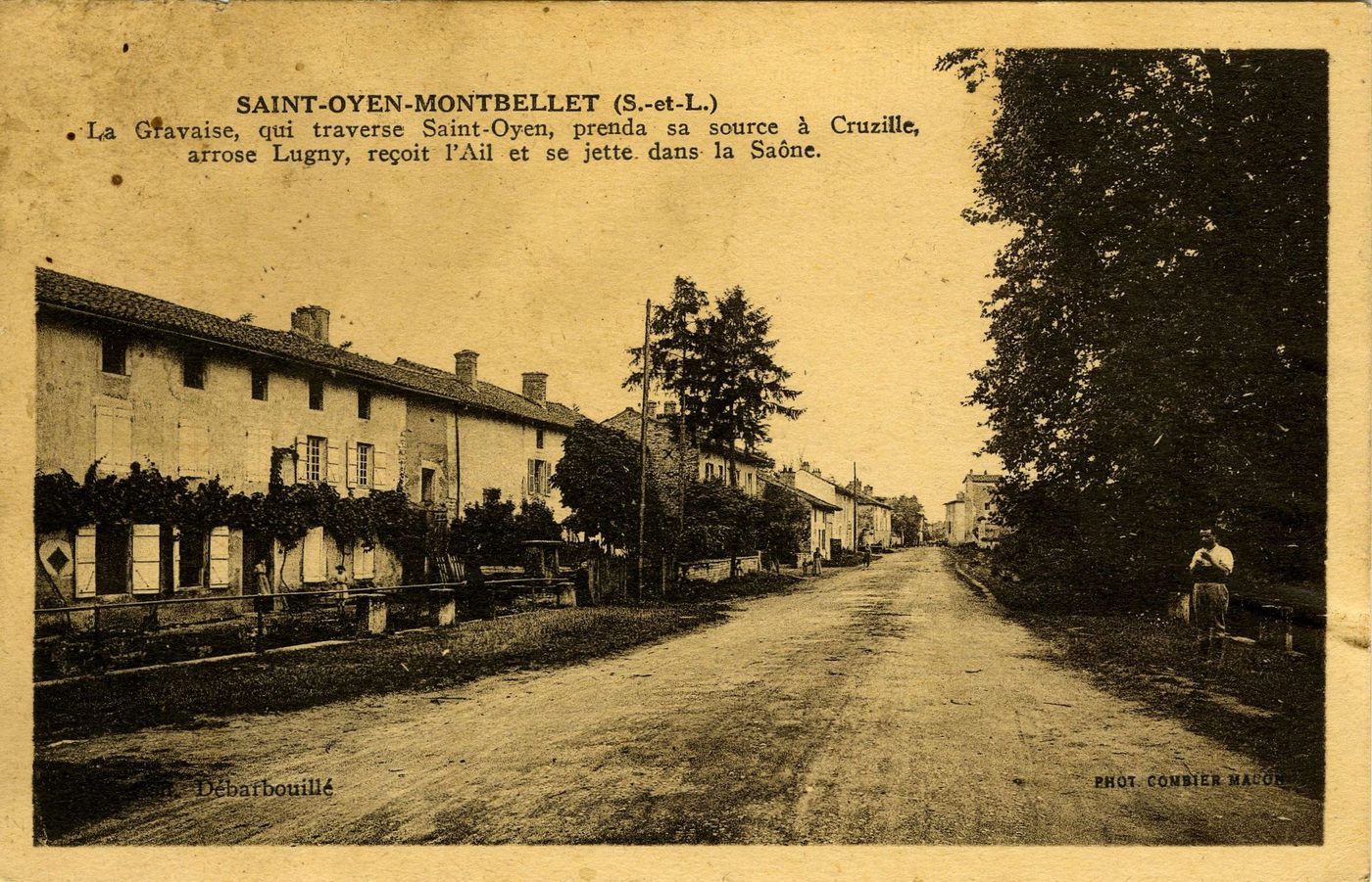Saint-Oyen - Montbellet. La Gravaise, qui traverse Saint-Oyen, prends sa source à Cruzille, arrose Lugny, reçoit l'Ail et se jette dans la Saône.