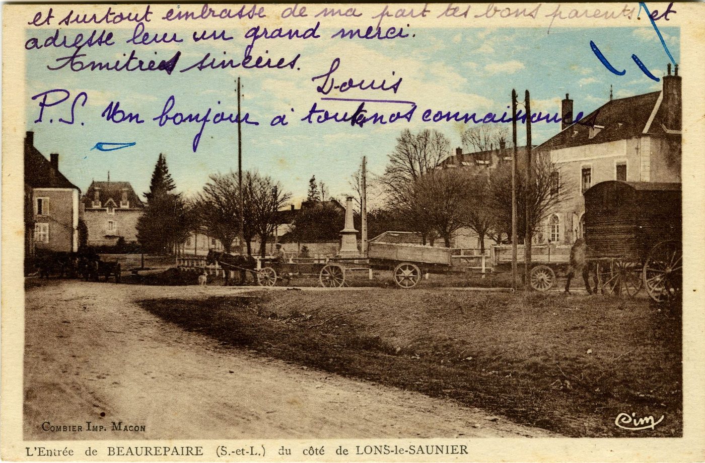 L'entrée de Beaurepaire du côté de Lons-le-Saunier.