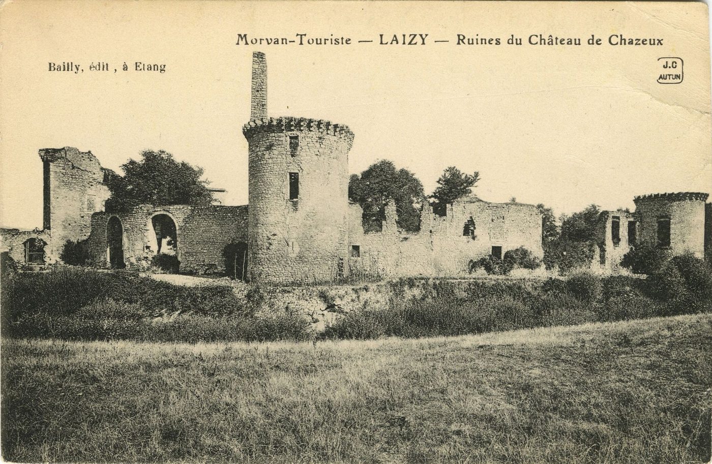 Laizy. Ruines du château de Chazeux. Morvan-touriste.