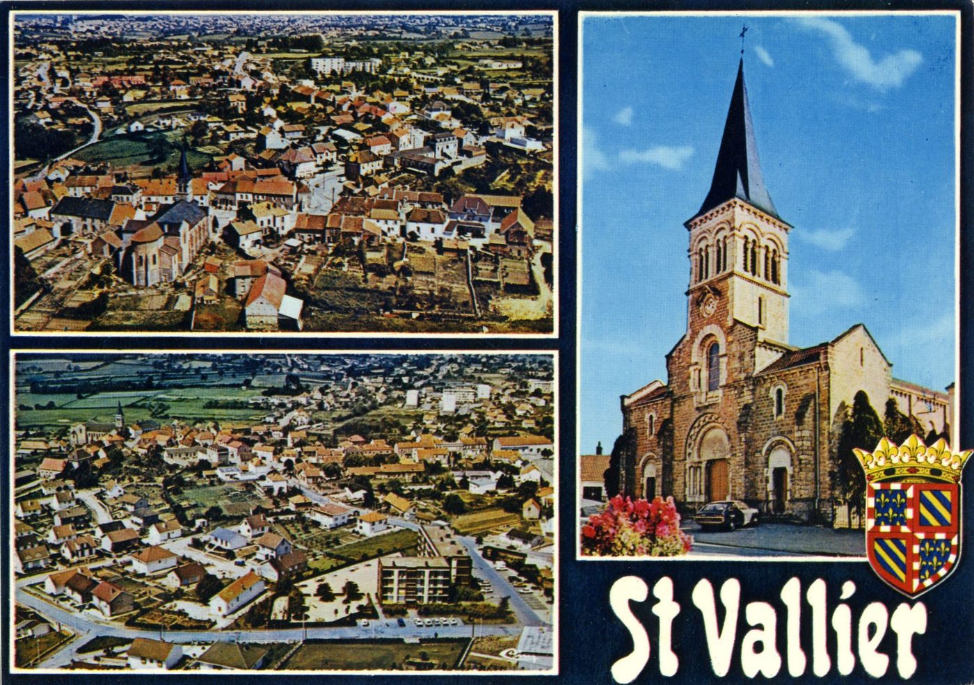 Saint-Vallier. Vue générale aérienne.