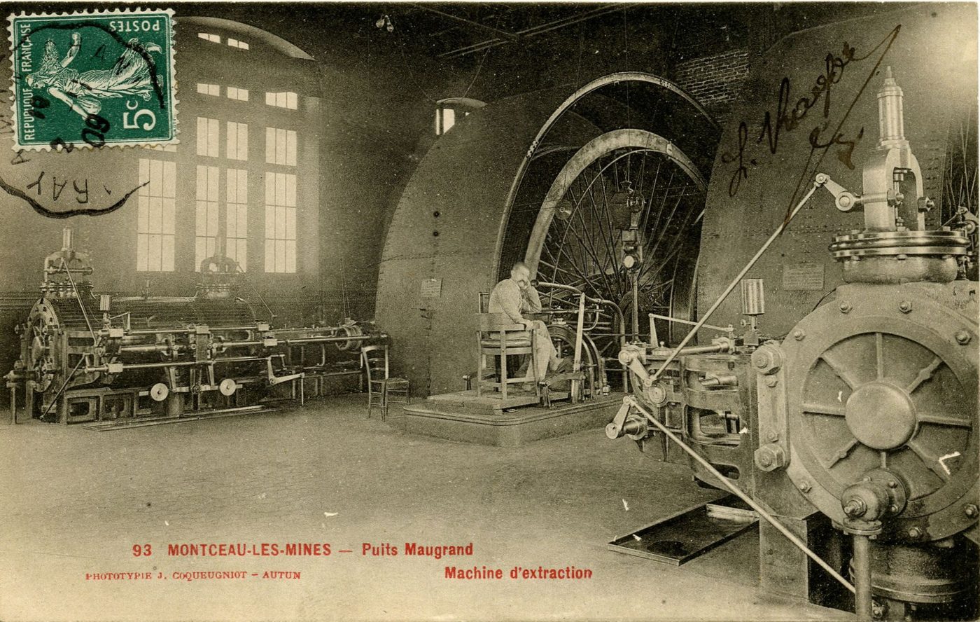 Montceau-les-Mines. Puits Maugrand. Machine d'extraction.