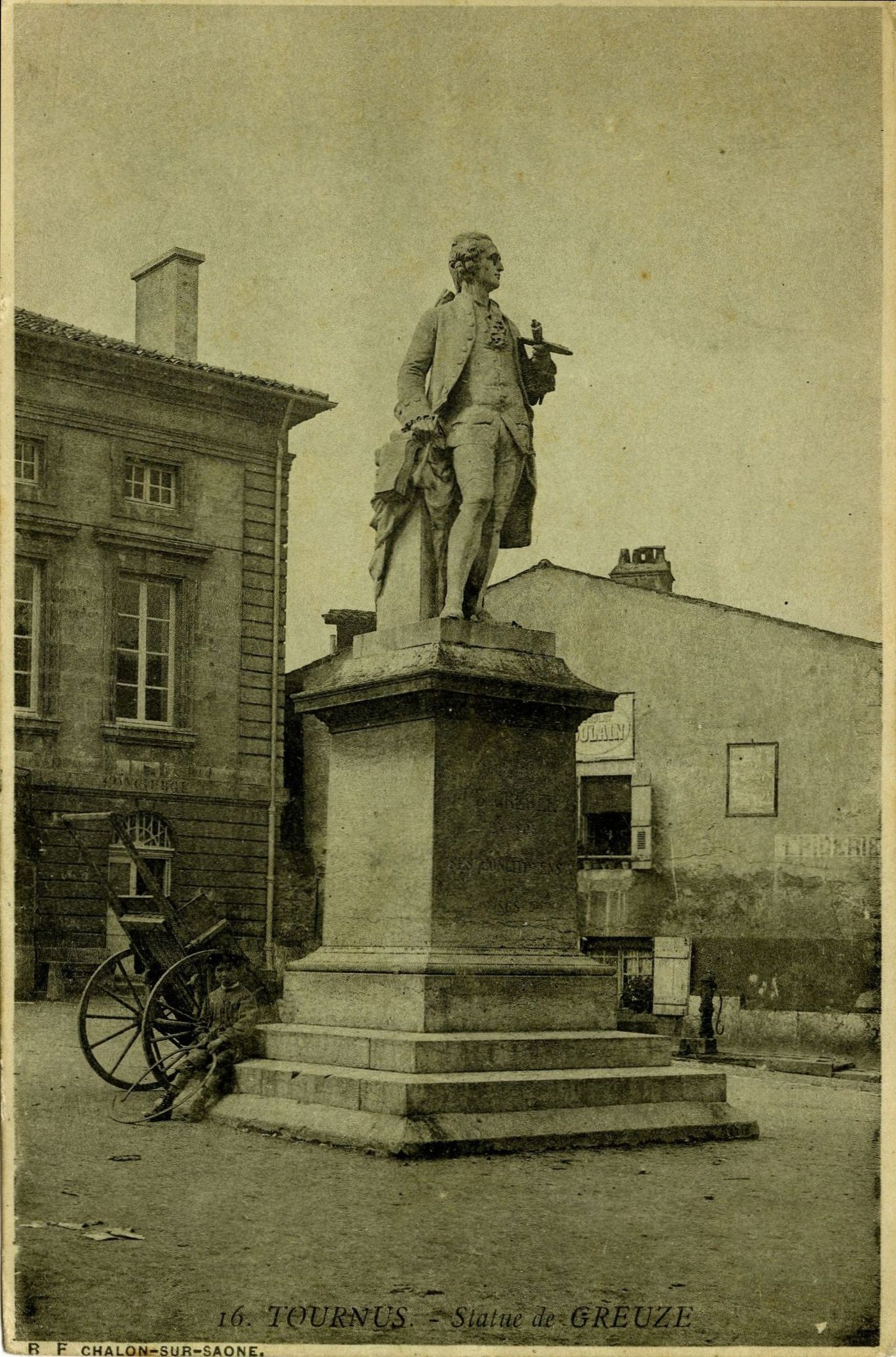 Tournus. Statue de Greuze.