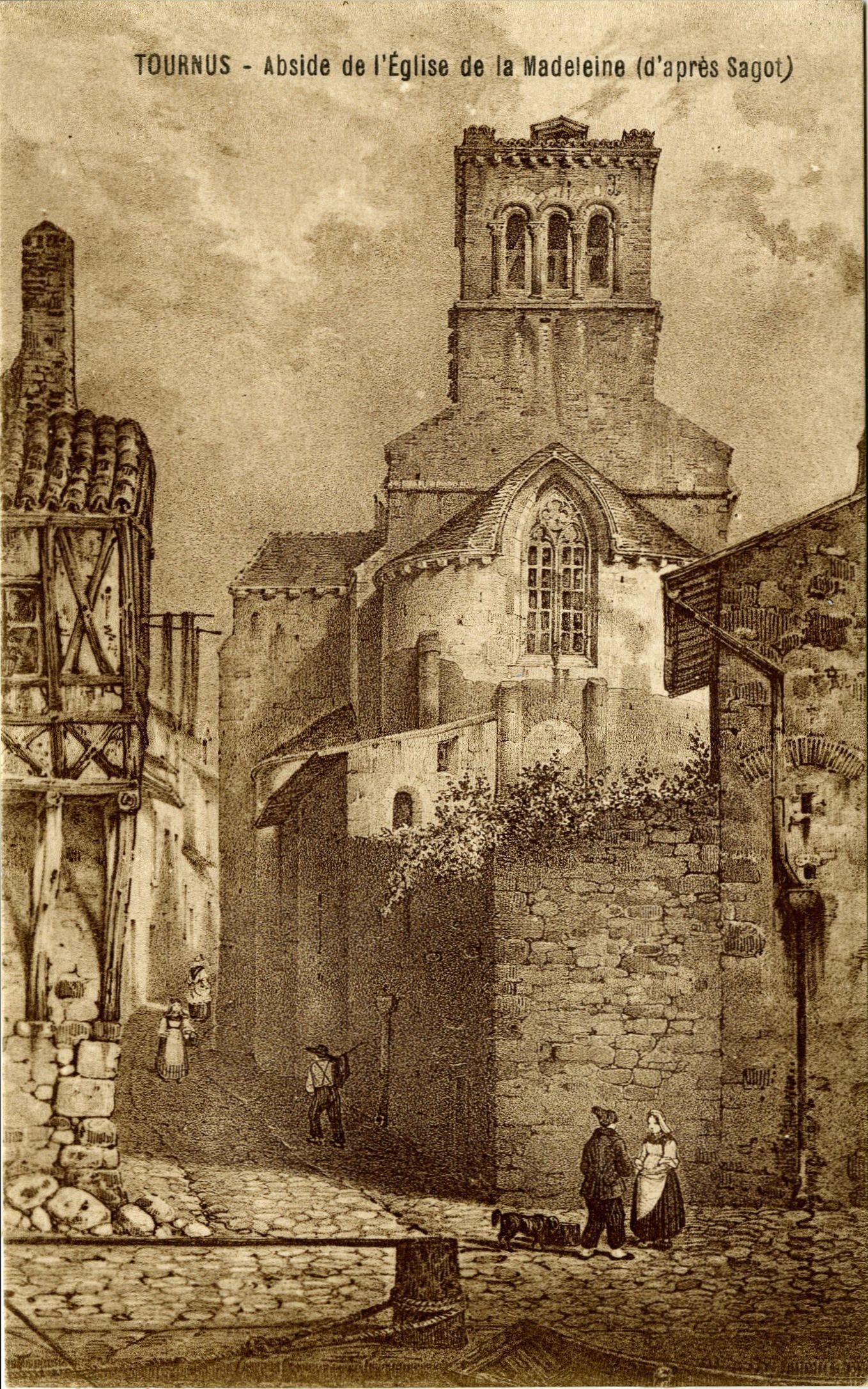 Tournus. Abside de l'église de la Madeleine (d'après Sagot).